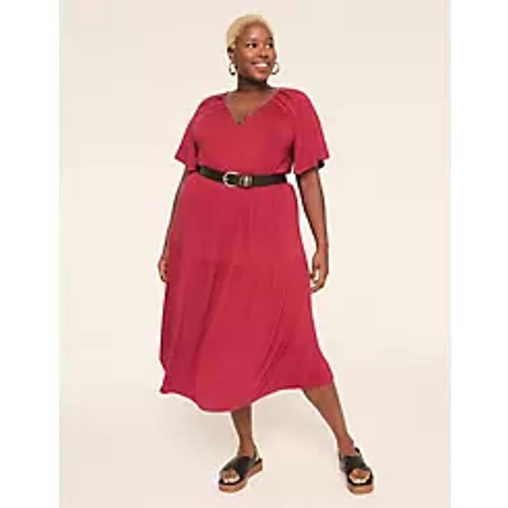 Lane Bryant Flutter‑Sleeve V‑Neck Midi Dress – Size 22/24